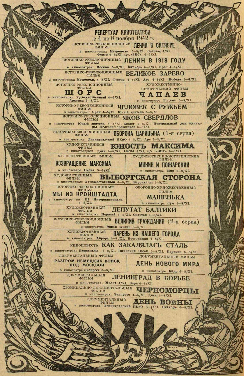 Хроника московской жизни: 29 октября — 4 ноября. 1942 год